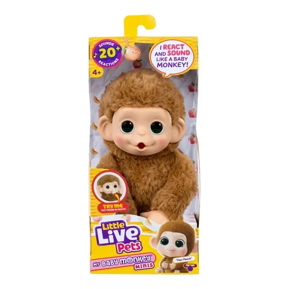 Little Live Pets Baby Monkey Minis Pepi Peach interactive toy